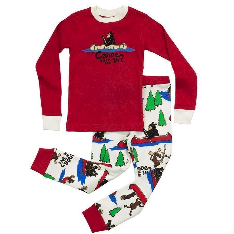 LazyOne Boys Canoe Tuck Me In? Kids PJ Set Long Sleeve