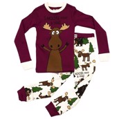 LazyOne Girls I Moose Have a Hug Kids PJ Set Long Sleeve