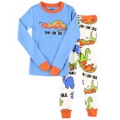 LazyOne Boys Dino-Snore Kids PJ Set Long Sleeve