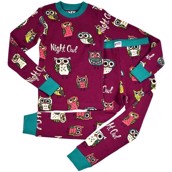 LazyOne Unisex Night Owl Kids Thermal PJ Set Long Sleeve