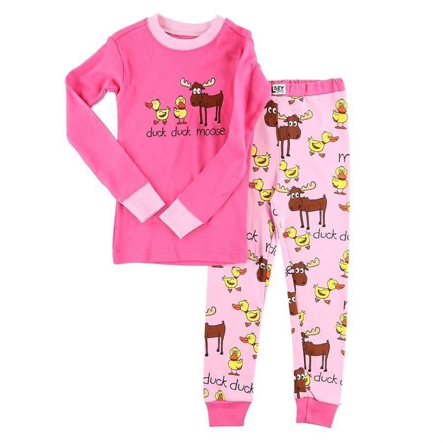 LazyOne Duck Duck Moose Kids PJ Set Long Sleeve