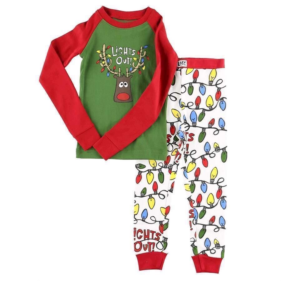 LazyOne Unisex Lights Out Kids PJ Set Long Sleeve