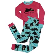 LazyOne Girls Bearly Awake Kids PJ Set Long Sleeve