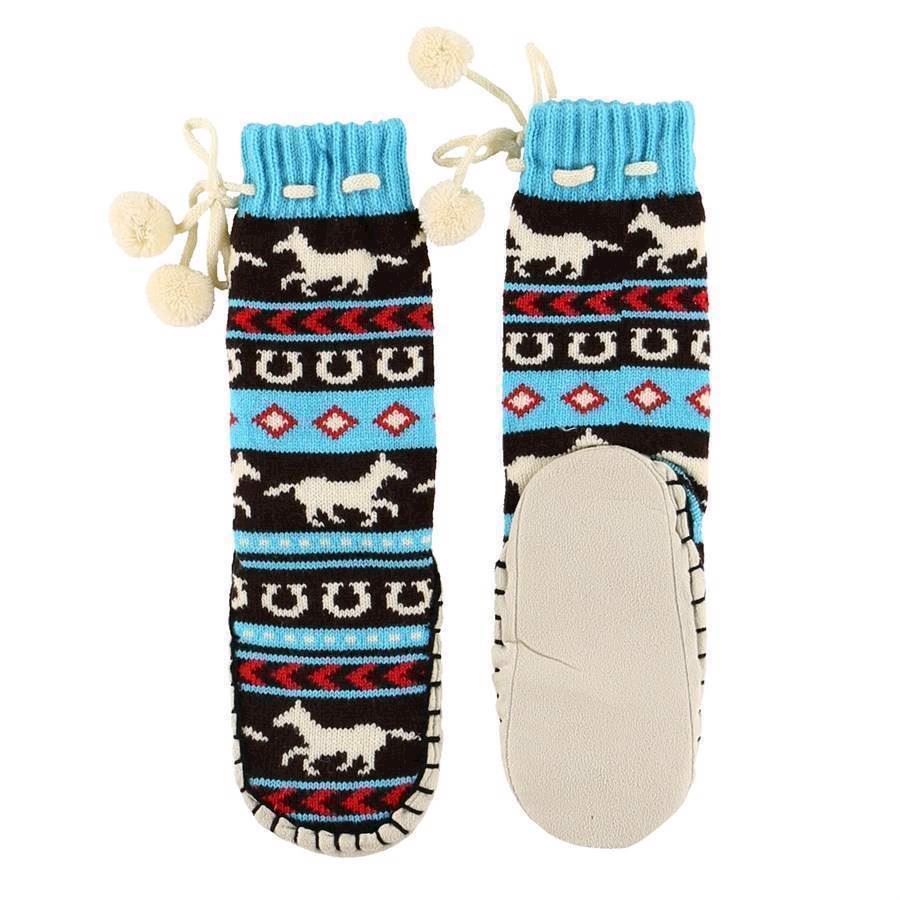 LazyOne Horse Fair Isle Mukluk Slippers