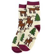 LazyOne Girls Moose Hug Kids Socks