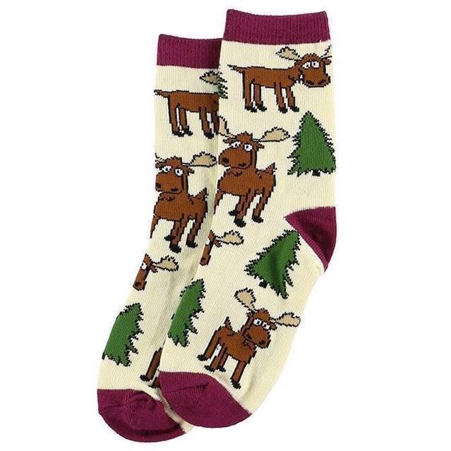 LazyOne Girls Moose Hug Kids Socks