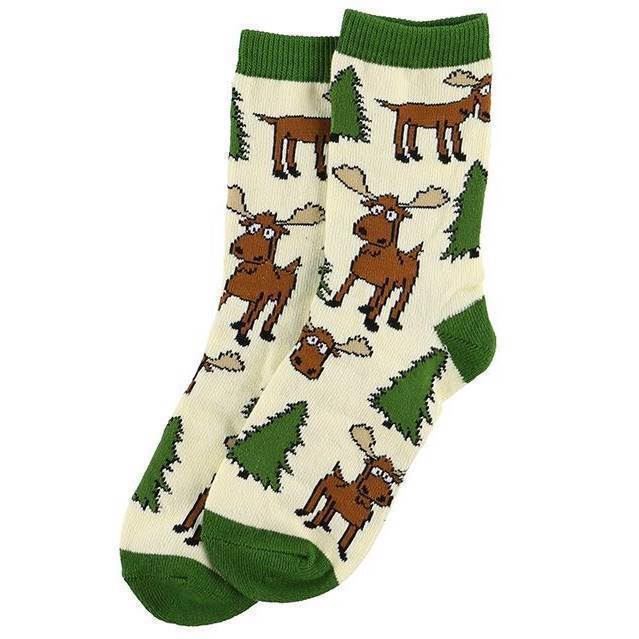 LazyOne Boys Moose Hug Kids Socks