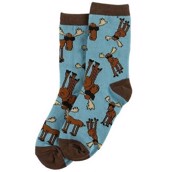 LazyOne Boys Don't Moose with Me Pink/Green Kids Socks