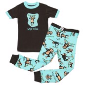 LazyOne Unisex Wild Thing Monkey Kids PJ Set Short Sleeve