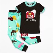 LazyOne Girls Hit the Hay Kids PJ Set Short Sleeve