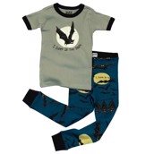 LazyOne Boys Sleep in the Dark Kids PJ Set Short Sleeve