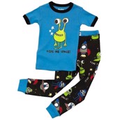 LazyOne Boys Give Me Space Kids PJ Set Short Sleeve