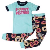 LazyOne Girls Donut Disturb Kids PJ Set Short Sleeve