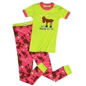 LazyOne Girls Don't Moose with Me Kids PJ Set Short Sleeve