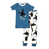 LazyOne Boys Bear in the Morning Kids PJ Set Short Sleeve