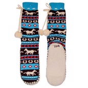 LazyOne Womens Horse Fair Isle Mukluk Slippers