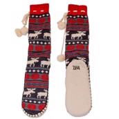 LazyOne Womens Moose Fair Isle Mukluk Slippers