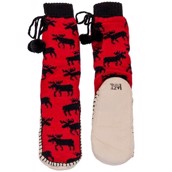 LazyOne Womens Classic Moose Red Mukluk Slippers