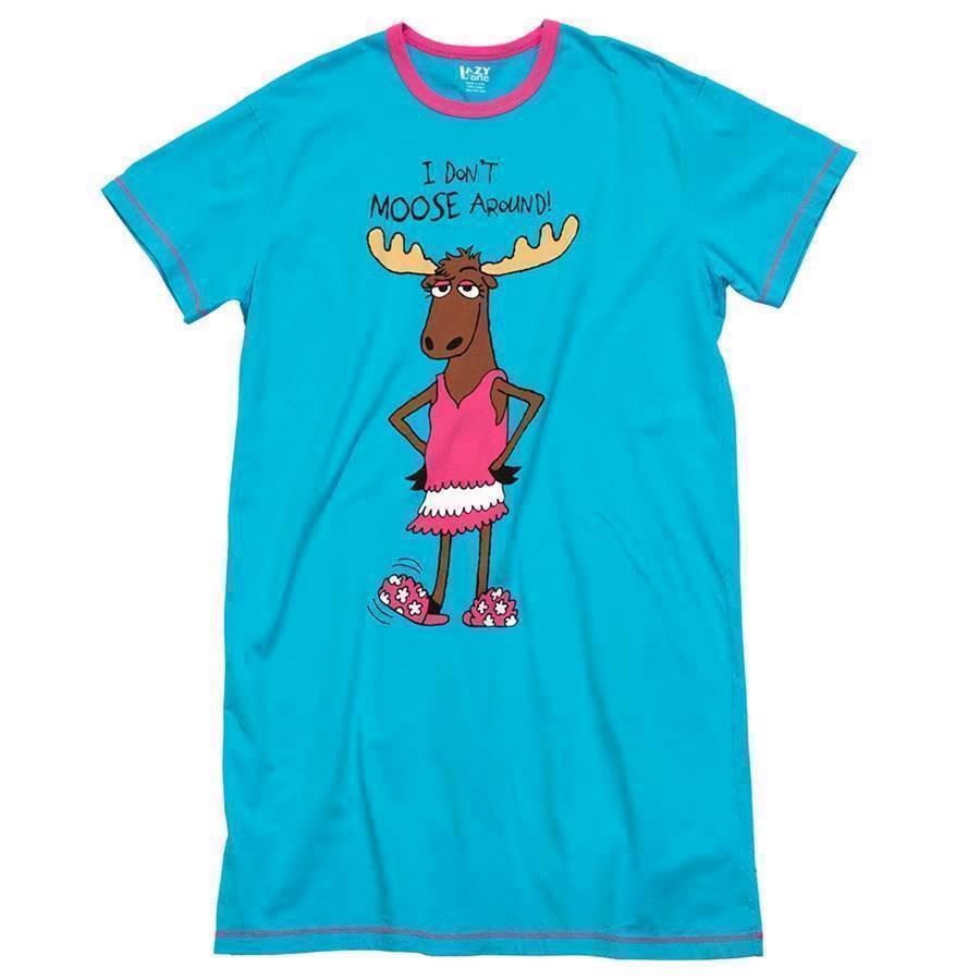 LazyOne Womens Dont Moose Around Nightshirt 