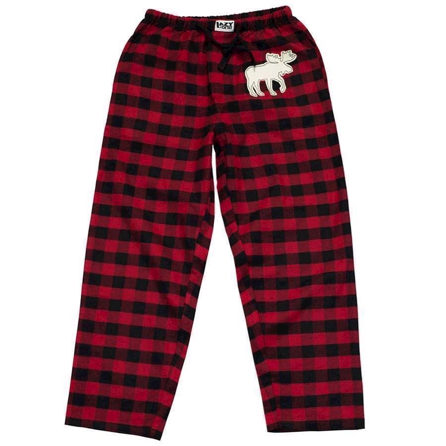 LazyOne Unisex Moose Plaid PJ Trousers