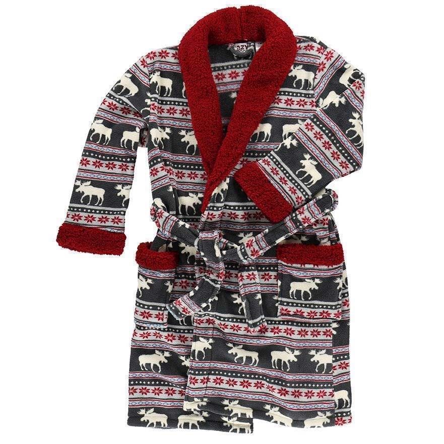 LazyOne Unisex Moose Fair Isle Bathrobe