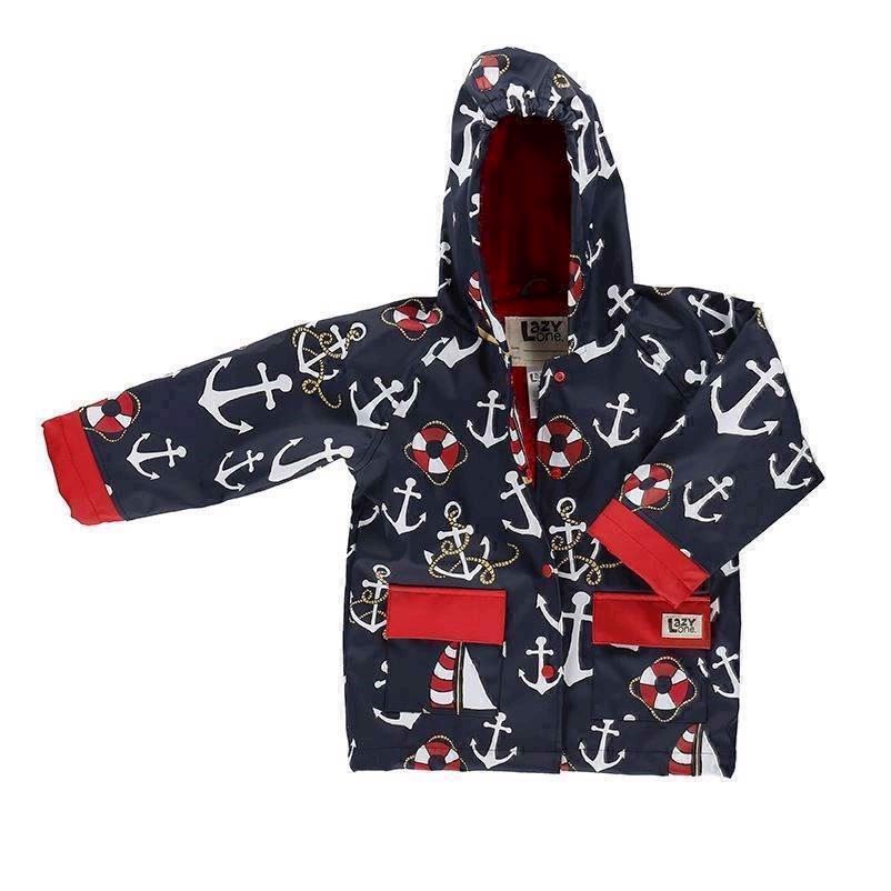 LazyOne Unisex Nautical Rain Coat Kids