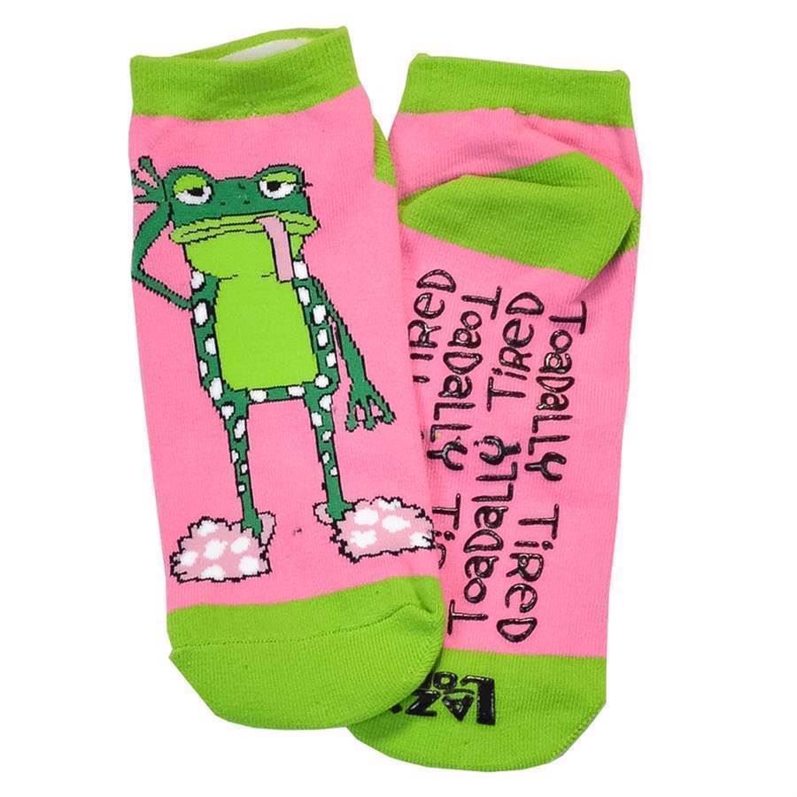 LazyOne Unisex Toadally Tired Adult Slipper Socks