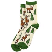 LazyOne Unisex Moose Hug Adult Crew Socks