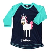 LazyOne WomensI Believe Unicorn PJ Tall T Shirt Adult