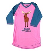 LazyOne Womens Moose Kiss PJ Tall T Shirt Adult