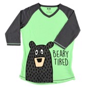 LazyOne Womens Beary Tired PJ Tall T Shirt Adult