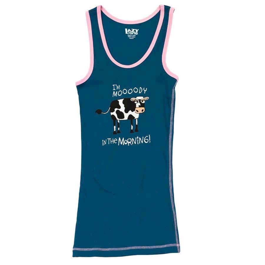 LazyOne Unisex Mooody in the Morning PJ Tank Top Adult