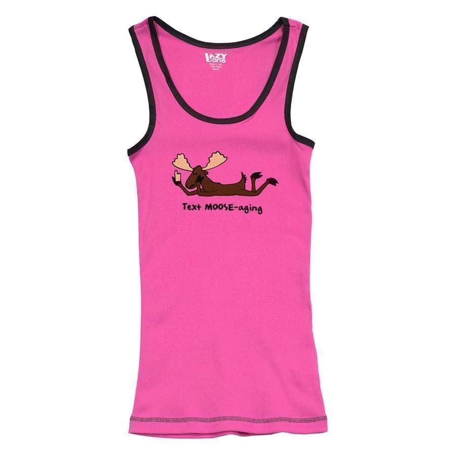 LazyOne Unisex Text Moose-aging PJ Tank Top Adult