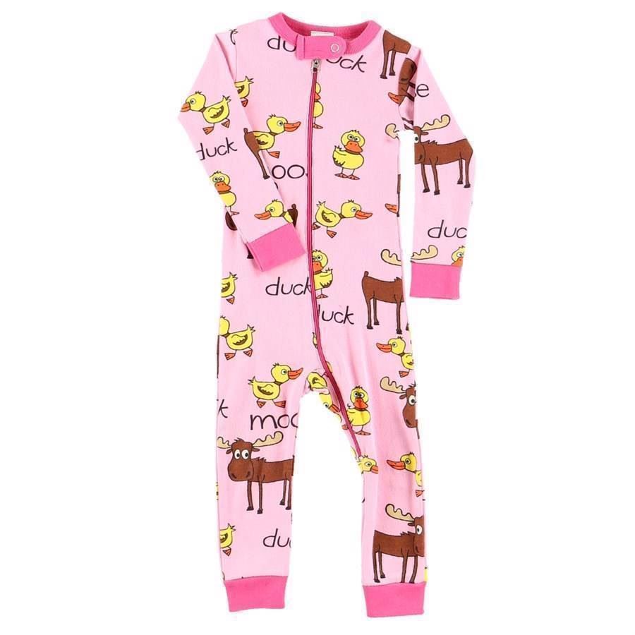 LazyOne Duck Duck Moose girl Infant Sleepsuit