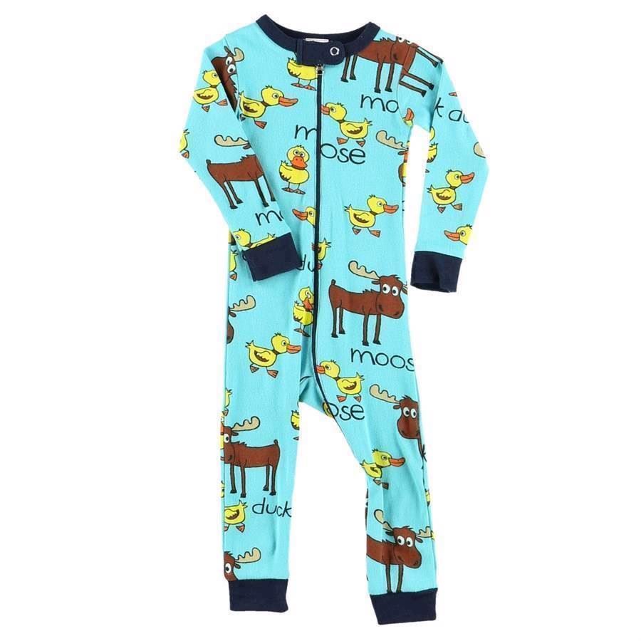 LazyOne Duck Duck Moose boy Infant Sleepsuit