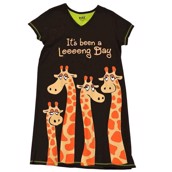 LazyOne Womens Looong Day Giraffe Nightshirt V Neck