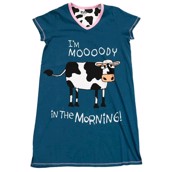 LazyOne Womens Mooody in the Morning Nightshirt V Neck