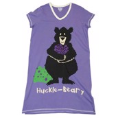 LazyOne Womens Huckle-Beary Nightshirt V Neck