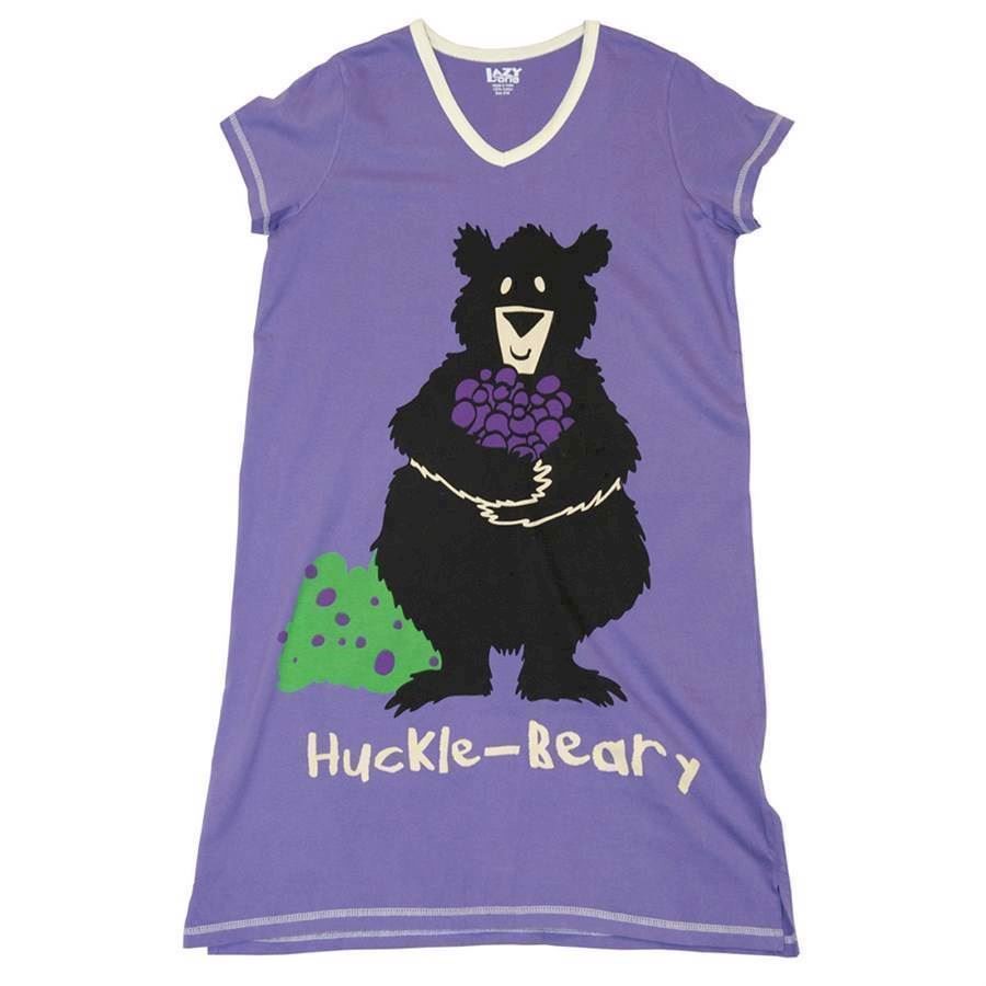 LazyOne Womens Huckle-Beary Nightshirt V Neck