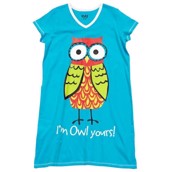 LazyOne Womens I'm Owl Yours Nightshirt V Neck