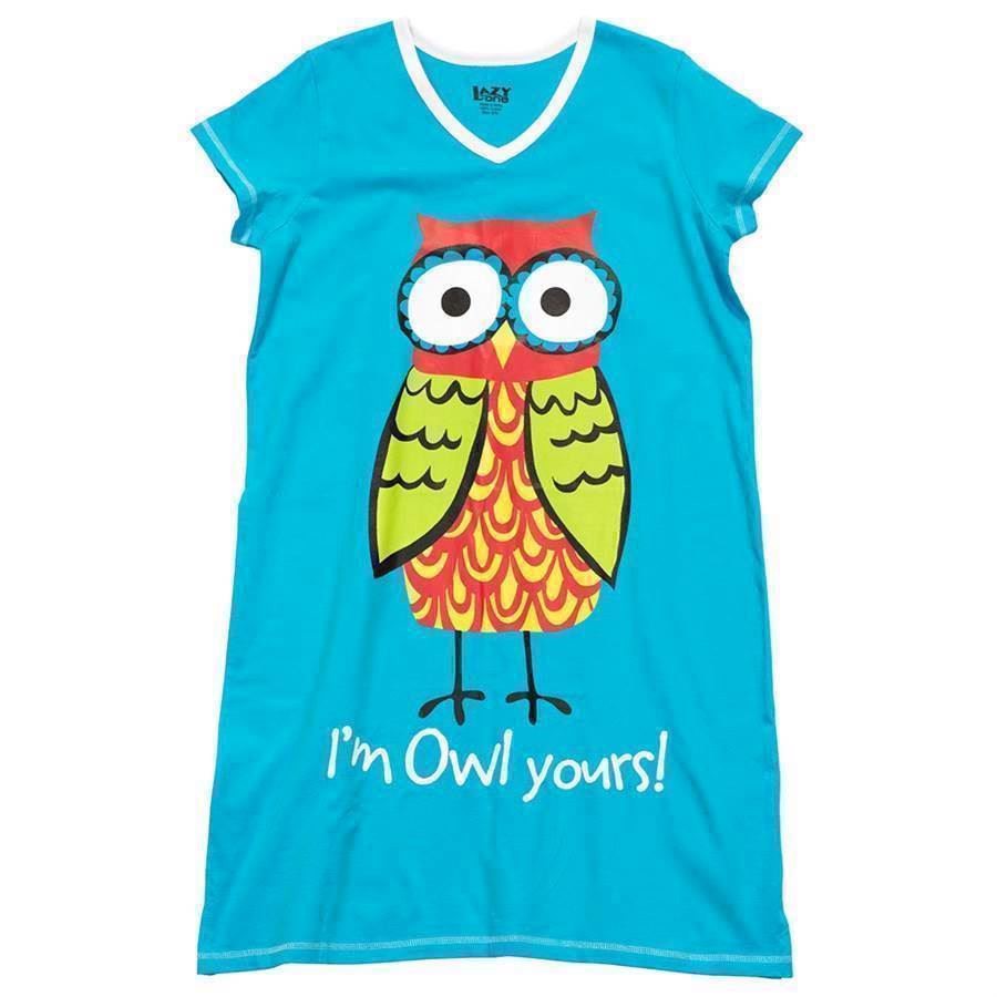 LazyOne Womens I\'m Owl Yours Nightshirt V Neck