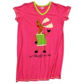 LazyOne Womens Don't Moose with Me Nightshirt V Neck