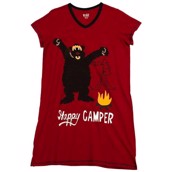 LazyOne Womens Happy Camper Nightshirt V Neck