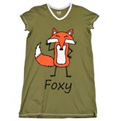 LazyOne Womens Foxy Nightshirt V Neck