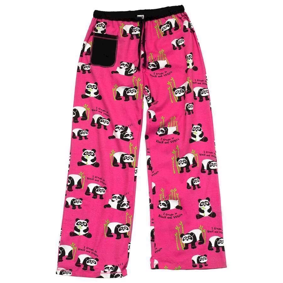 LazyOne Womens Dream in Black & White Panda Fitted PJ Trousers