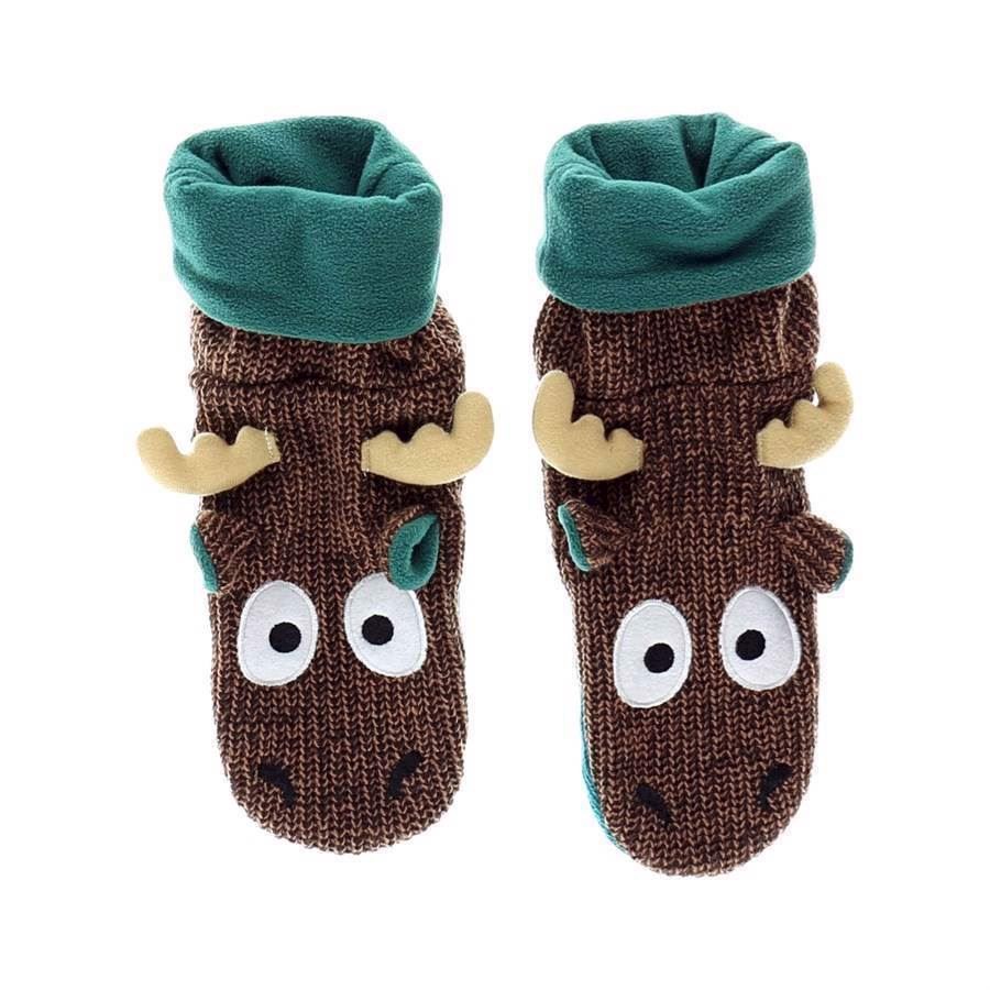 LazyOne Womens Moose Woodland Slippers