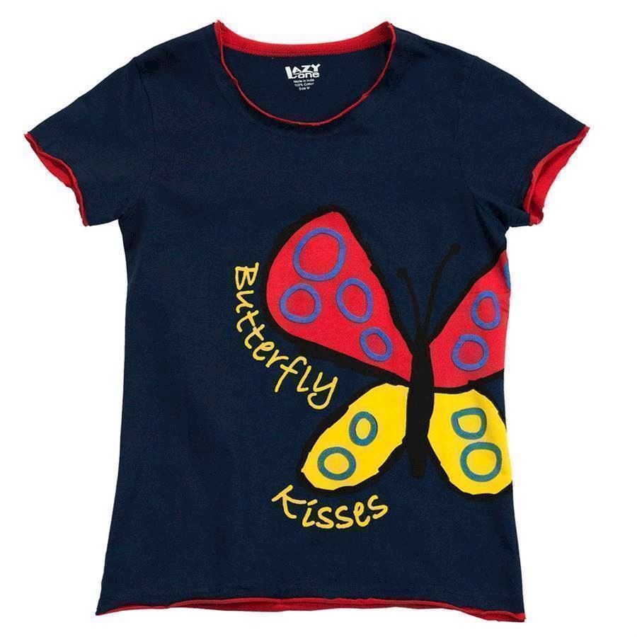 LazyOne Womens Butterfly Kisses Fitted PJ T Shirt