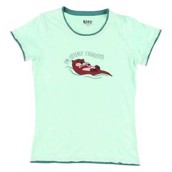 LazyOne Womens Otterly Exhausted Fitted PJ T Shirt