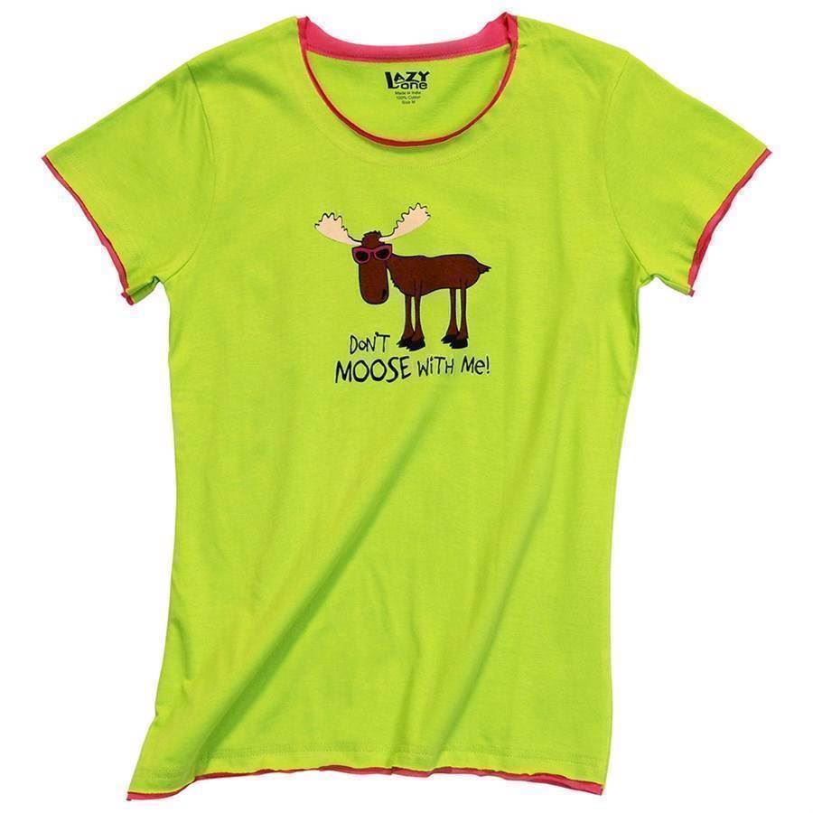 LazyOne Womens Dont Moose with Me Fitted PJ T Shirt