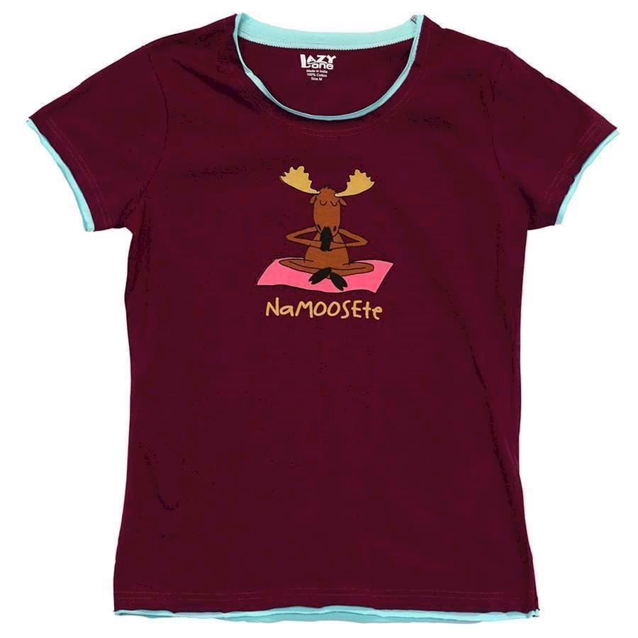 LazyOne Womens Na-Moose-te Fitted PJ T Shirt